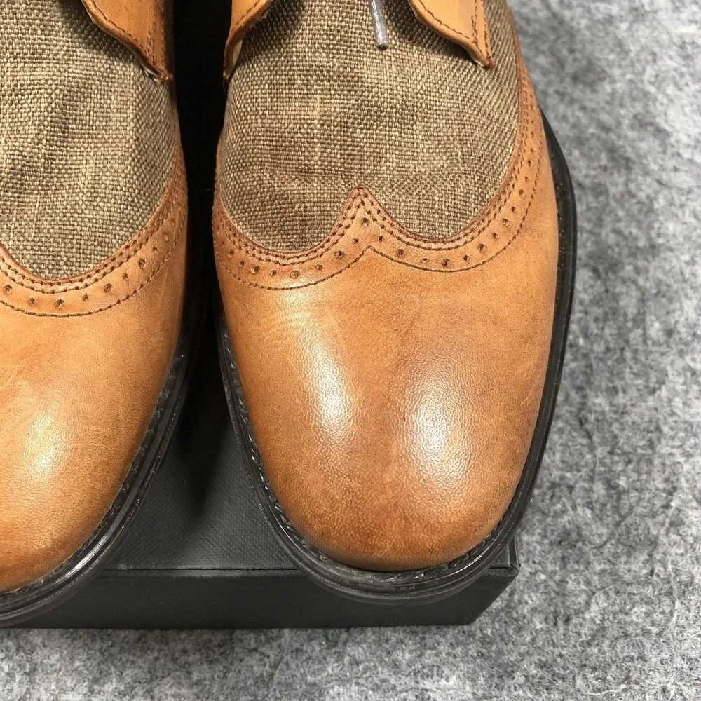 JBE Jean Baptiste Ebrard Shoes Mens Size 11-11.5 Brown Leather Wingtip Brogue